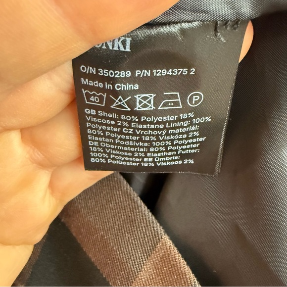 Monki oversized blazer in brown check plaid women's jacket M - Picture 5 of 5